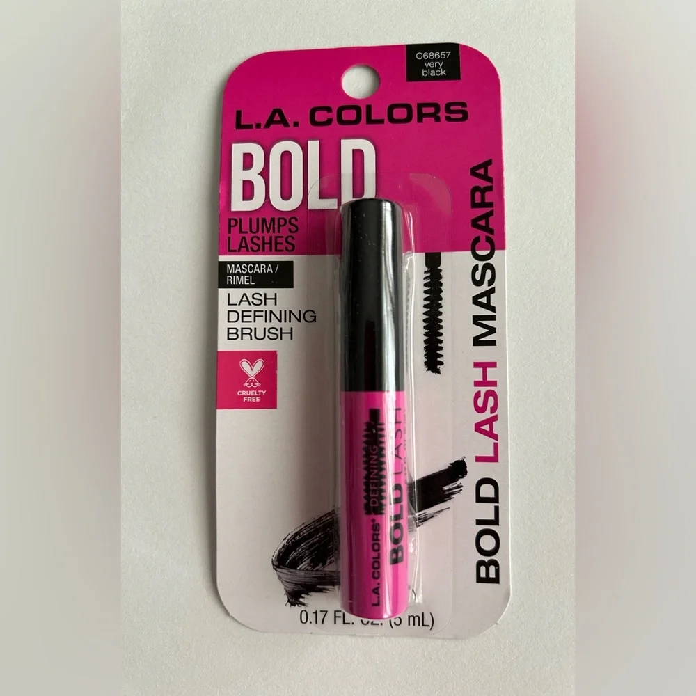 New Two L.A. Colors Mascara Very Black Plumps Lashes 0.17 oz (5 mL) Bold Lash